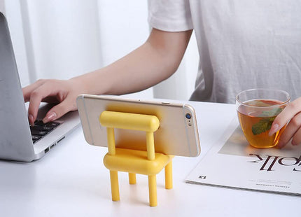 Mobile Phone Holder Mini Chair Cell Phone Stand Portable Smartphone Dock Cellphone Holder For Desktop Design Compatible With All Mobile Phones (1 Pc)